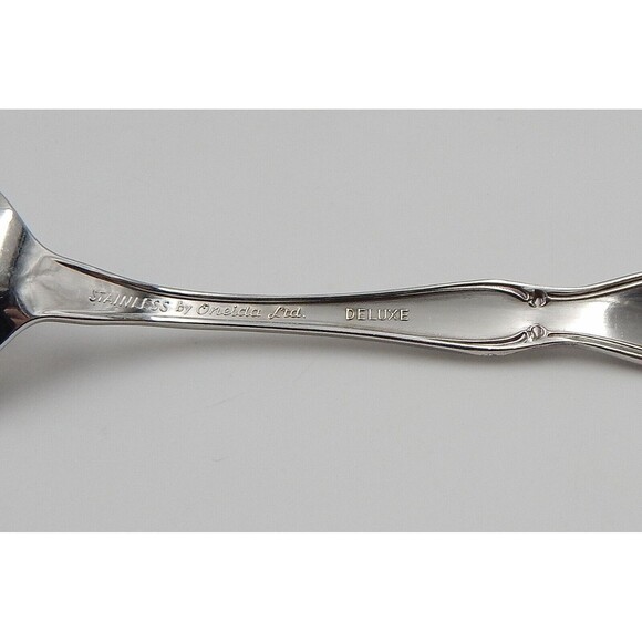 Oneida Strathmore Stainless Teaspoon Dessert Spoon Deluxe Glossy Flatware Set/2 - Picture 9 of 9